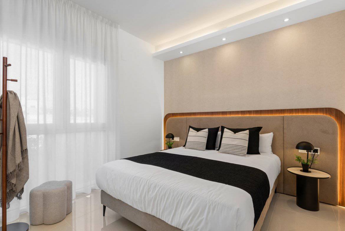 Hoofdslaapkamer in modern nieuwbouw penthouse in Ciudad Quesada Costa Blanca
