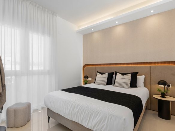 Hoofdslaapkamer in modern nieuwbouw penthouse in Ciudad Quesada Costa Blanca