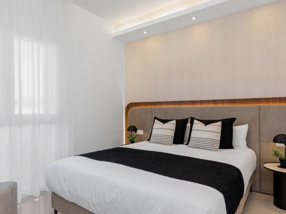Hoofdslaapkamer in modern nieuwbouw penthouse in Ciudad Quesada Costa Blanca