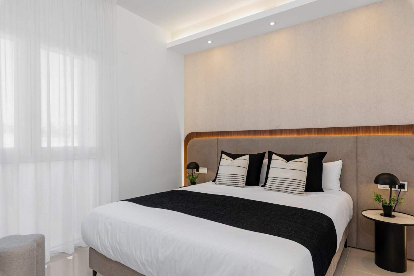 Hoofdslaapkamer in modern nieuwbouw penthouse in Ciudad Quesada Costa Blanca