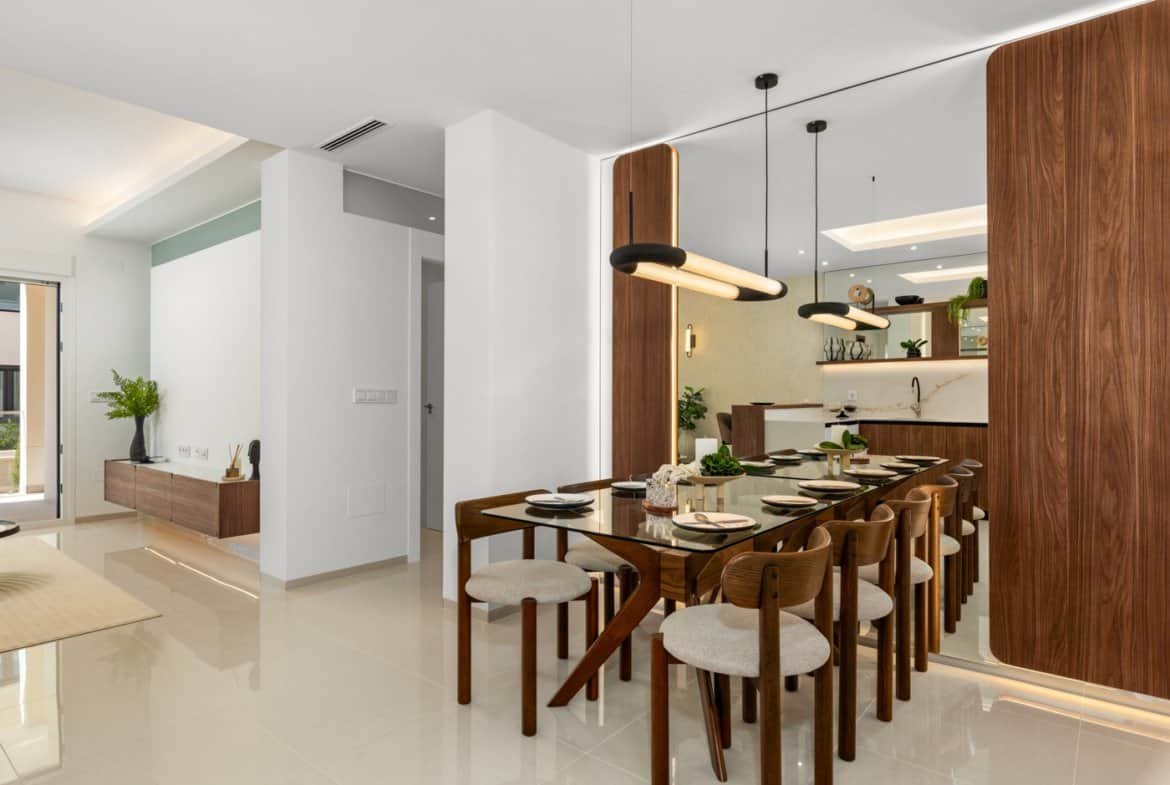 Moderne open keuken in nieuwbouw penthouse Residentie Jazmín in Ciudad Quesada