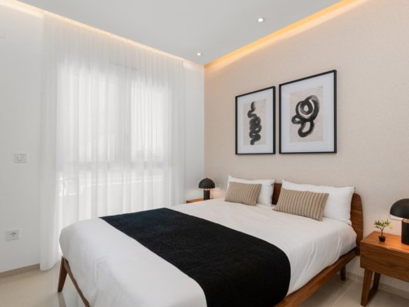 Hoofdslaapkamer in modern nieuwbouw penthouse in Ciudad Quesada Costa Blanca