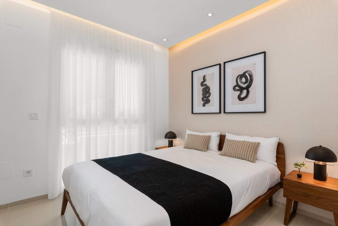 Hoofdslaapkamer in modern nieuwbouw penthouse in Ciudad Quesada Costa Blanca