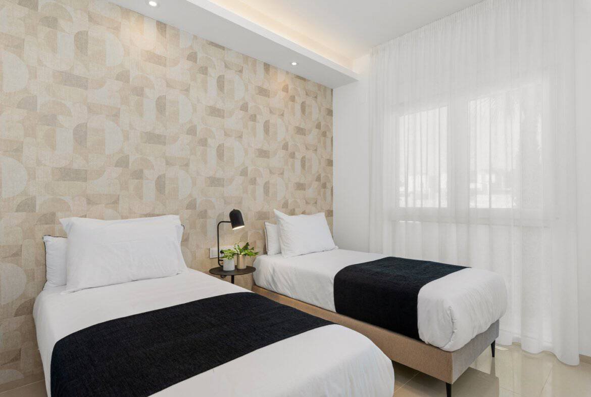 slaapkamer in modern nieuwbouw penthouse in Ciudad Quesada Costa Blanca