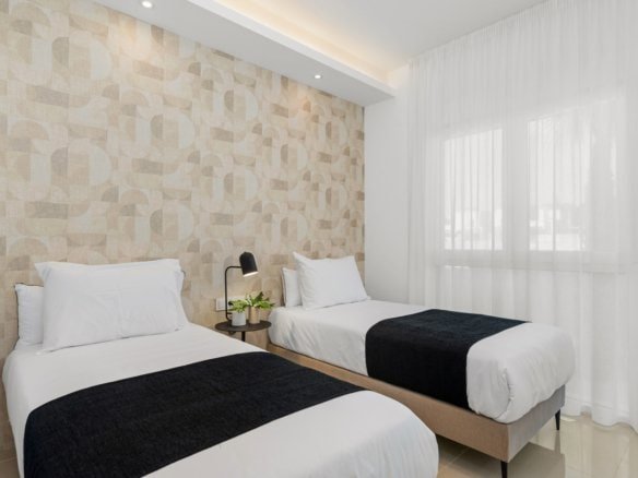 slaapkamer in modern nieuwbouw penthouse in Ciudad Quesada Costa Blanca