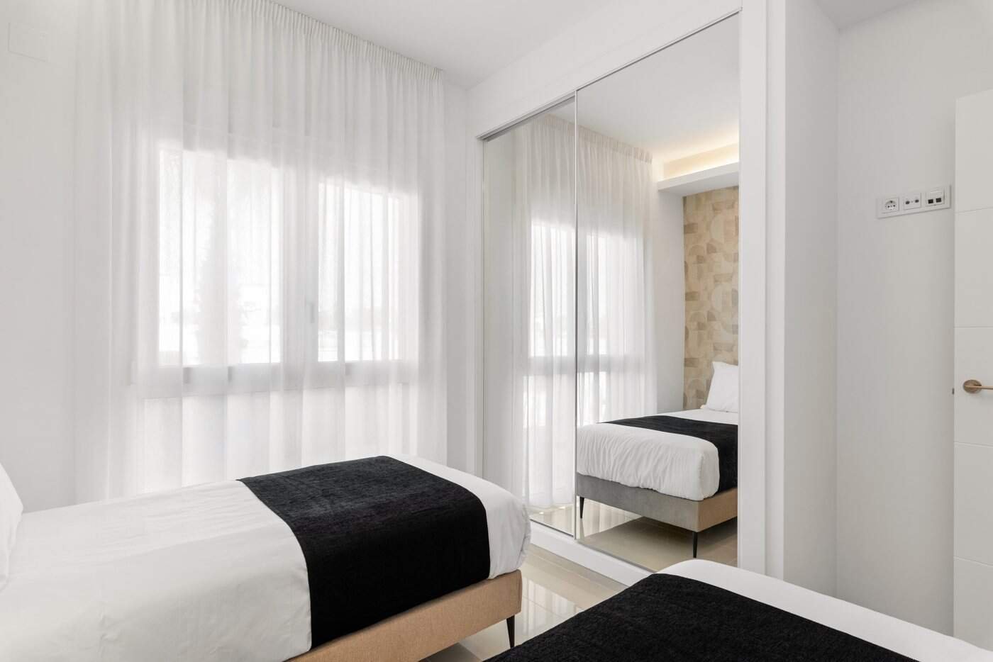 slaapkamer in modern nieuwbouw penthouse in Ciudad Quesada Costa Blanca